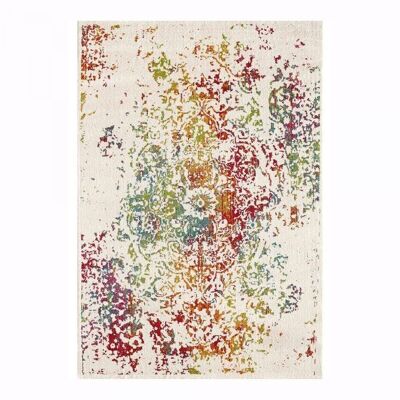 Tappeto in stile orientale 160x160 cm rotondo orientale destruttura 2 soggiorno multicolore adatto per riscaldamento a pavimento