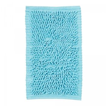 Tapis de salle de bain 50x80 cm rectangulaire curlya bleu salle de bain tufté main coton 2