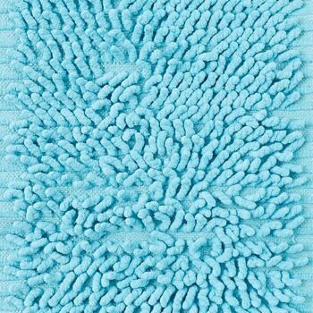 Tapis de salle de bain 50x80 cm rectangulaire curlya bleu salle de bain tufté main coton 3