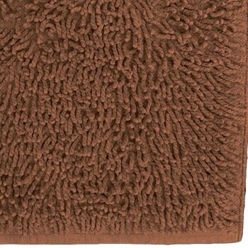 Tapis de salle de bain 50x80 cm rectangulaire curlya marron salle de bain tufté main coton 4