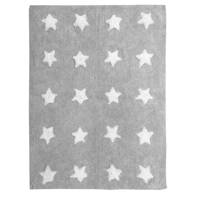 Children's rug 90x150cm STAR Gray. Handmade Cotton Rug