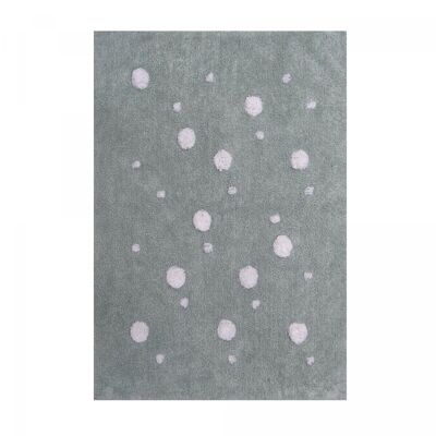 Tapis enfant 120x160cm CONTON RONDA Gris. Tapis artisanal en Coton