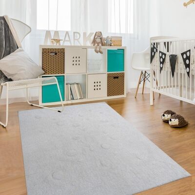 Children's rug 60x110 cm rectangular conton ronda white bedroom hand-tufted cotton