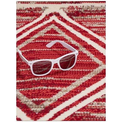 Tapis berbère style 160x225 cm rectangulaire bc berbere rouge salon adapté au chauffage par le sol
