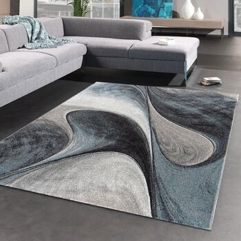 Tapis salon 80x150cm MADILA Bleu en Polypropylène 2