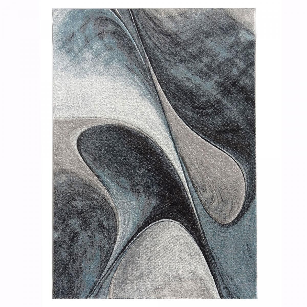 Tappeto da soggiorno 100x100 cm quadrato MADILA Blu in Polipropilene