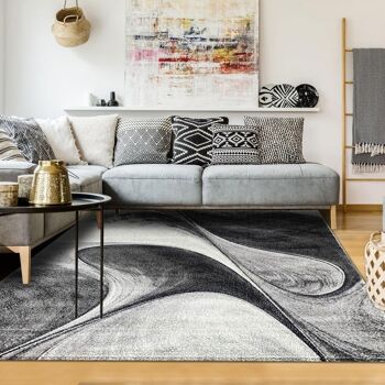 Tapis salon 80x150cm MADILA Gris en Polypropylène 2