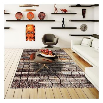 Tapis de salon 135x190 cm rectangulaire amira 3 multicolore salon adapté au chauffage par le sol 1