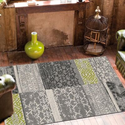 Oriental style rug 80x150 cm rectangular teopatch gray bedroom suitable for underfloor heating