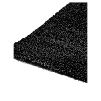 Tapis shaggy poils long 200x290 cm rectangulaire silky touch noir salle à manger adapté au chauffage par le sol 3