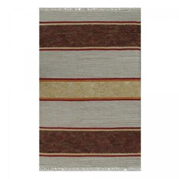 Tapis kilim 110x170cm SARIKILIM Gris. Tapis artisanal en Laine 1