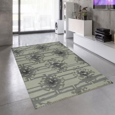 Kilim rug 90x155 cm rectangular kmesar gray bedroom hand-woven