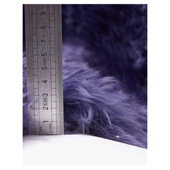 60x95 - véritable peau de mouton shepherd violet tapis shaggy longues mêches 100% 4