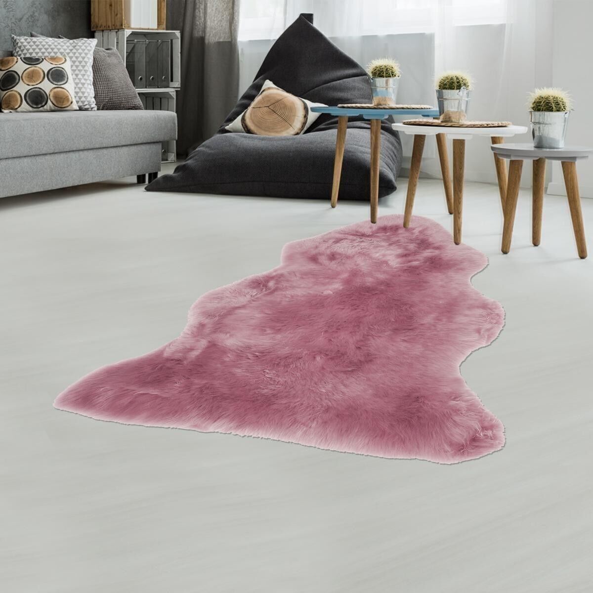 Living room rug 60x95 cm original shape shepherd rose entrance assembled hand-sewn
