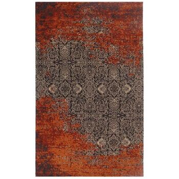 Tapis kilim 60x110 cm rectangulaire aurata orange entrée tissé à la main adapté au chauffage par le sol 2