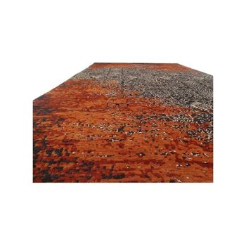 Tapis kilim 60x110 cm rectangulaire aurata orange entrée tissé à la main adapté au chauffage par le sol 3
