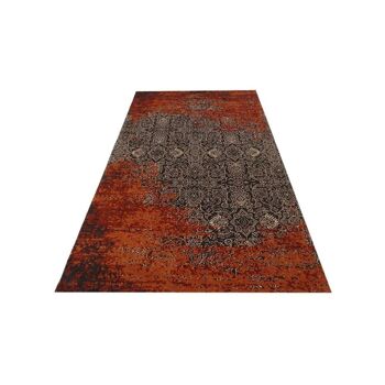 Tapis kilim 60x110 cm rectangulaire aurata orange entrée tissé à la main adapté au chauffage par le sol 5