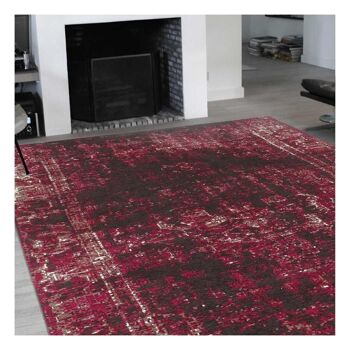 Tapis kilim 140x200 cm rectangulaire silana rose salon tissé à la main adapté au chauffage par le sol 1