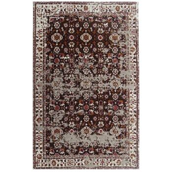 Tapis kilim 140x200 cm rectangulaire moresa marron salon tissé à la main adapté au chauffage par le sol 2