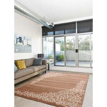 Tapis d'orient 80x150 cm rectangulaire new florida 1 beige chambre adapté au chauffage par le sol 4