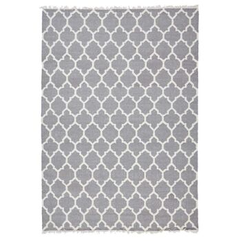 Tapis kilim 170x240cm AFRIRA Gris. Tapis artisanal en Laine 1