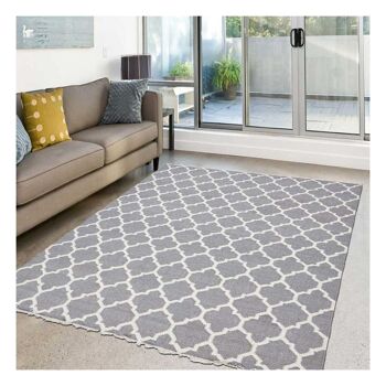 Tapis kilim 200x290cm AFRIRA Gris. Tapis artisanal en Laine 2