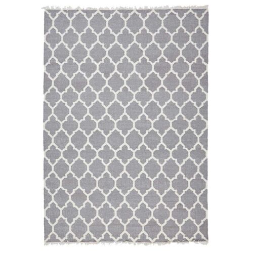 Tapis kilim 240x340cm AFRIRA Gris. Tapis artisanal en Laine