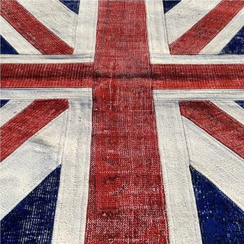 Tapis de salon 120x170 cm rectangulaire union jack patchwork 1a2t bleu salon noué main 3