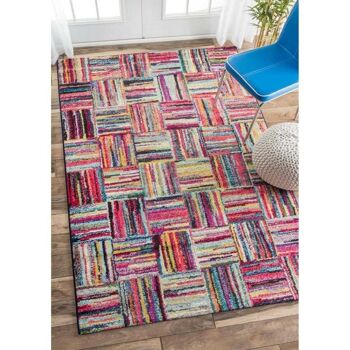 Tapis salon 160x160 carrecm BOUTIK BRIK Multicolore en Polypropylène 2