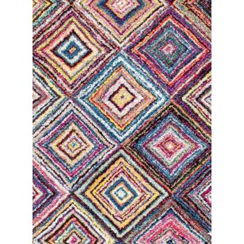 Tapis salon 60x110cm CARRE BOUTIK Multicolore en Polypropylène 4