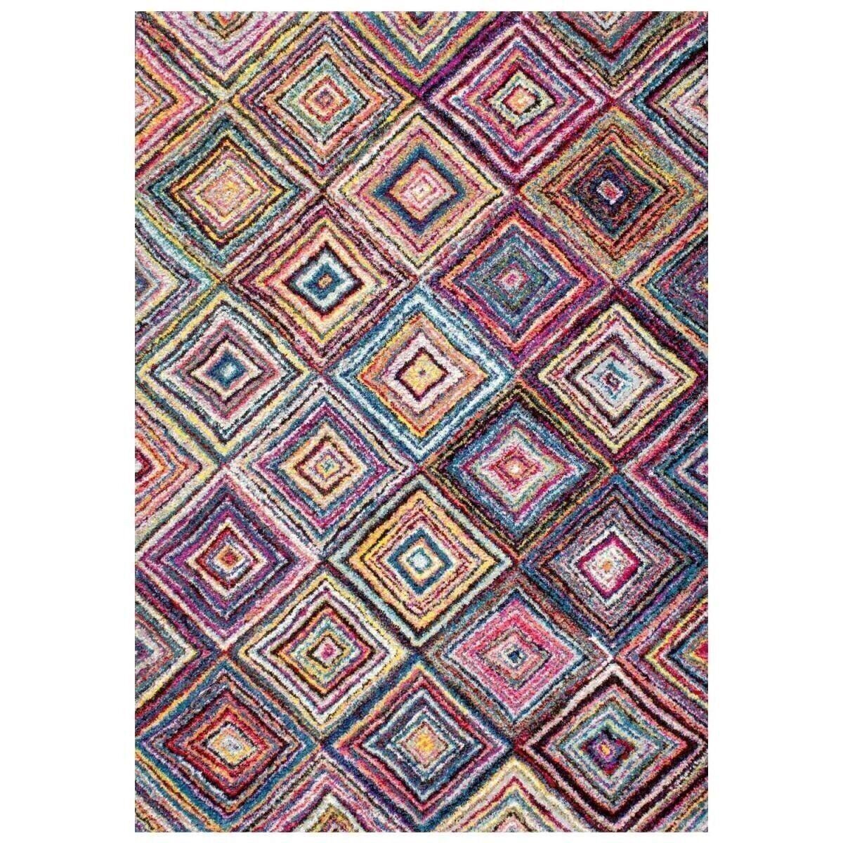 Living room rug 80x150cm CARRE BOUTIK Multicolored in Polypropylene