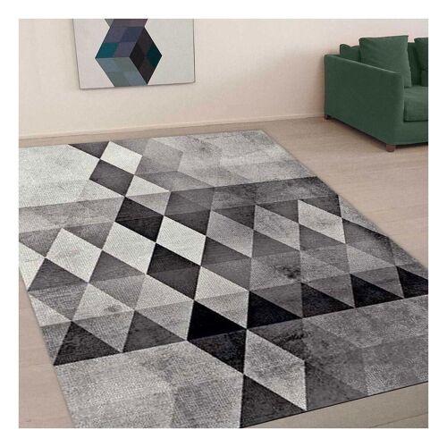 Tapis de salon 60x110 cm rectangulaire belo 19 gris entrée adapté au chauffage par le sol