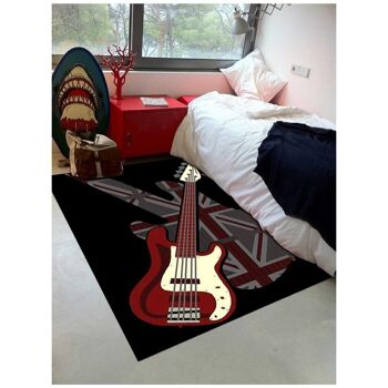 Tapis enfant 160x225cm BC UNION ROCK GUITARD Noir en Polypropylène 2