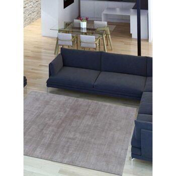 Tapis salon 140x200cm NEO UNI Gris. Tapis artisanal en Polyester 2