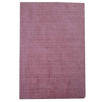 Tapis de salon 120x170 cm rectangulaire neo uni rose salon tufté main adapté au chauffage par le sol 1