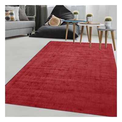 Tappeto da soggiorno 200x290 cm rettangolare neo uni rosso taftato a mano sala da pranzo adatto per riscaldamento a pavimento