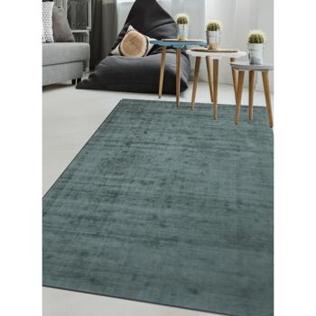 Tapis de salon 80x140 cm rectangulaire neo uni autre chambre tufté main adapté au chauffage par le sol 4