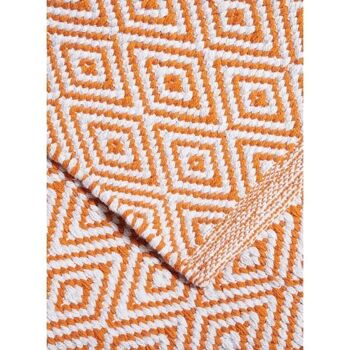 Tapis kilim 60x110 cm rectangulaire scandinavia orange entrée tissé à la main coton 3