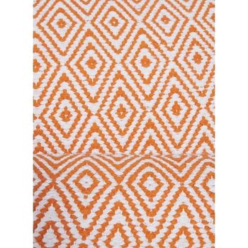 Tapis kilim 60x110 cm rectangulaire scandinavia orange entrée tissé à la main coton 5