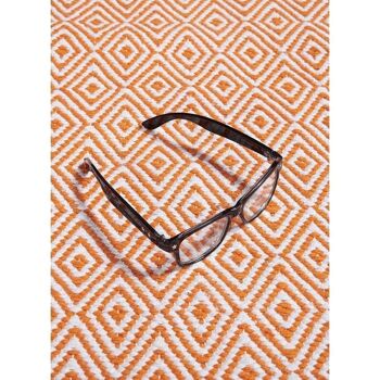 Tapis kilim 80x140 cm rectangulaire scandinavia orange chambre tissé à la main coton 4