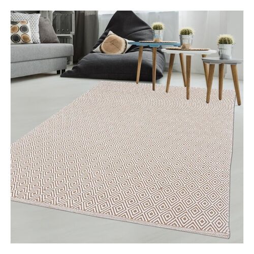 Tapis kilim 50x80 cm rectangulaire scandinavia noir entrée tissé à la main coton