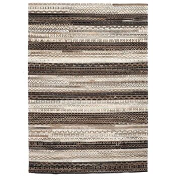 Tapis kilim 200x290cm ZAIRA Beige. Tapis artisanal en Peau de bête 1