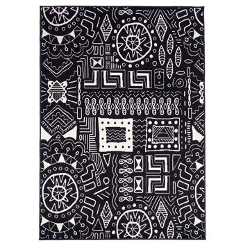 Tapis salon 80x150cm BC MOTIF Noir en Polypropylène 1