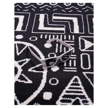 Tapis de salon 160x225 cm rectangulaire bc motif noir chambre adapté au chauffage par le sol 3