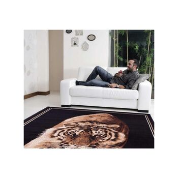 Tapis de salon 120x170 cm rectangulaire bc tiger noir salon adapté au chauffage par le sol 4