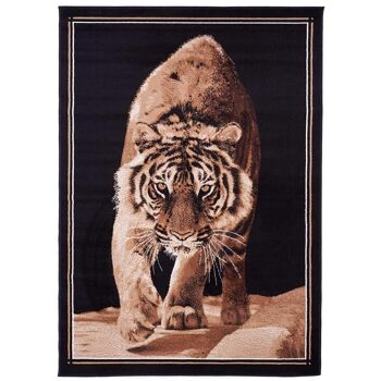 Tapis de salon 160x225 cm rectangulaire bc tiger noir salon adapté au chauffage par le sol 2