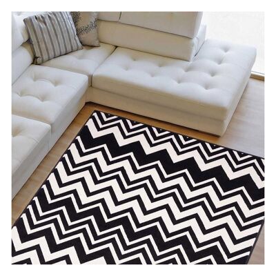 Living room carpet 80x150 cm rectangular bc v waves black bedroom suitable for underfloor heating