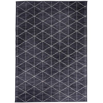 140x200 - a love of carpets - alfombra de salón de diseño escandinavo geométrico moderno - alfombra de salón grande étnica bereber - alfombra gris