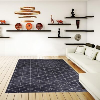 160x225 - a love of carpets - alfombra de salón de diseño escandinavo geométrico moderno - alfombra de salón grande étnica bereber - alfombra gris