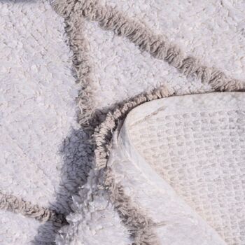 Tapis enfant 60x110 cm rectangulaire berber spirit blanc chambre tufté main coton 5